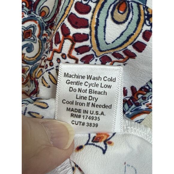 Women's Verse Top Blouse Sz L Sleeveless Lightweight Boho Aztec Print Pullover - Picture 10 of 12